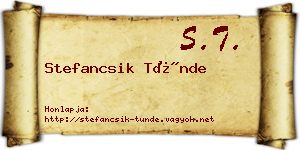 Stefancsik Tünde névjegykártya